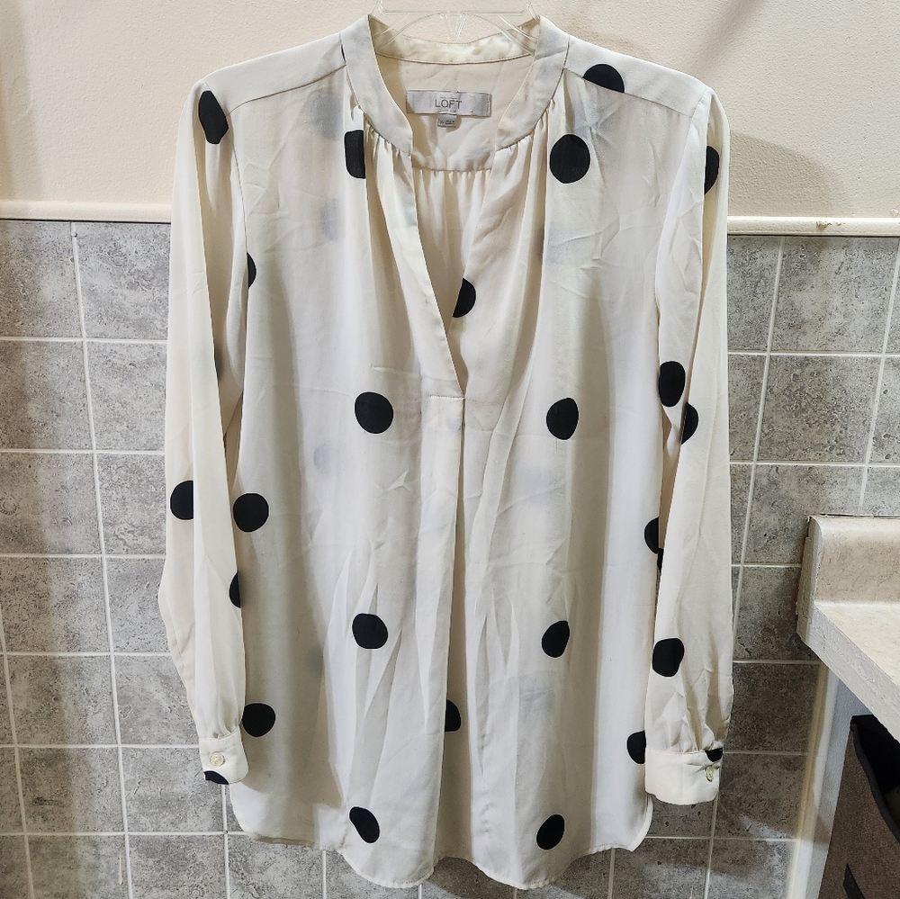 The Loft Polka Dot Tunic Blouse